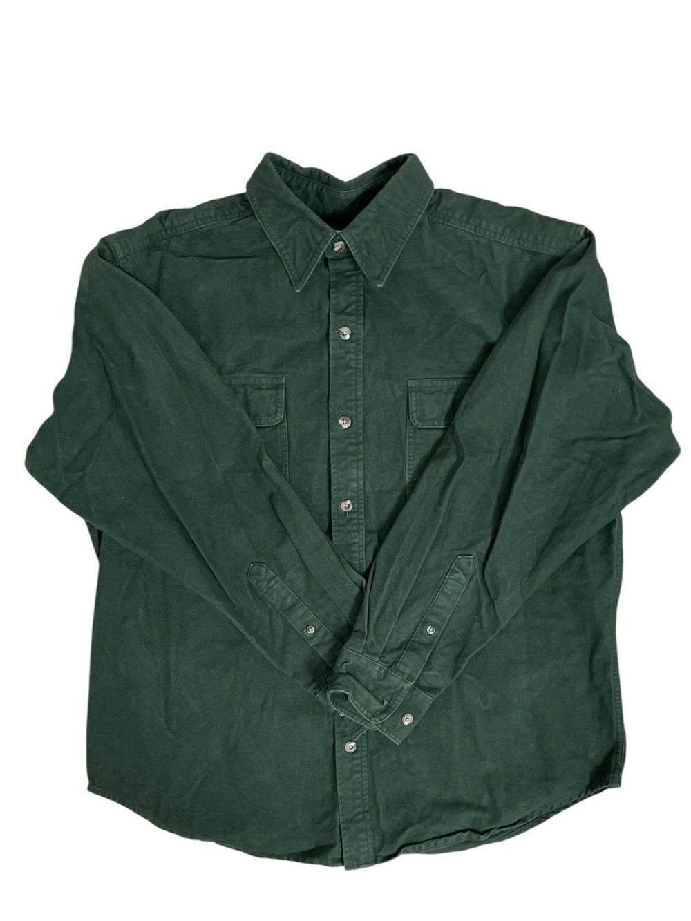 Guide Series Green Shirt Small Button Down Cotton Outdoor Casual